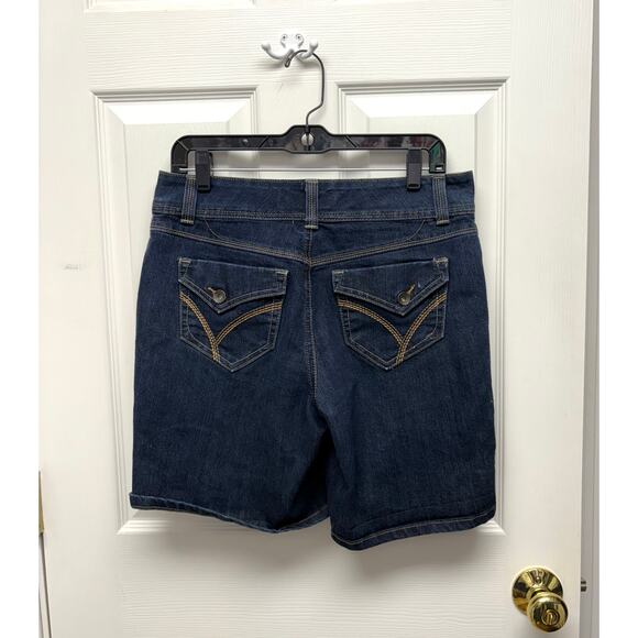 Nine West Jean Shorts, Roll Up Tab, Flap Pockets, Women's Size 8 - Picture 7 of 8
